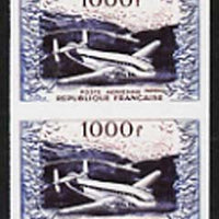 France 1954 Air - Provence Transport Plane 1000f,'Maryland' imperf pair 'unused' forgery, as SG 1197 - the word Forgery is either handstamped or printed on the back and comes on a presentation card with descriptive notes