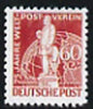 Germany - West Berlin 1949 75th Anniversary of Universal Postal Union 60pf lake-brown,'Maryland' perf 'unused' forgery, as SG B58 - the word Forgery is either handstamped or printed on the back and comes on a presentation card with descriptive notes