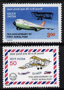 India 1986 Anniversary of Airmail Flight set of 2 unmounted mint, SG 1185-86*