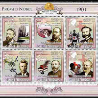 Guinea - Bissau 2009 Nobel Prize Winners for 1901 perf sheetlet containing 6 values unmounted mint Yv 2942-47, Mi 4224-20