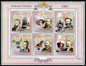 Guinea - Bissau 2009 Nobel Prize Winners for 1901 perf sheetlet containing 6 values unmounted mint Yv 2942-47, Mi 4224-20