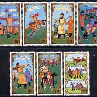 Mongolia 1988 Traditional Sports set of 7 unmounted mint, SG 1971-77