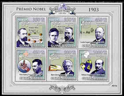 Guinea - Bissau 2009 Nobel Prize Winners for 1903 perf sheetlet containing 6 values unmounted mint Yv 2954-59, Mi 4230-35