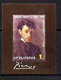 Bulgaria 1982 birth centenary of Pablo Picasso 1l m/sheet showing self portrait, fine used SG MS3056