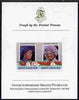 St Lucia 1985 Life & Times of HM Queen Mother (Leaders of the World) $1.10 se-tenant pair imperf mounted on Format International proof card
