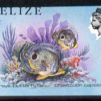 Belize 1984-88 Butterflyfish 1c def imperf single with fine shift of black unmounted mint, SG 766var