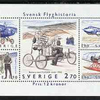 Sweden 1984 Swedish Aviation History miniature sheet of 5 stamps, fine unmounted mint SG MS1213