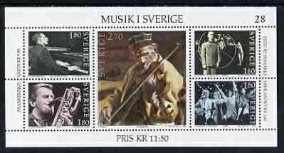 Sweden 1983 Music In Sweden miniature sheet of 5 stamps fine unmounted mint, SG MS1170