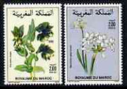Morocco 1989 flowers set of 2 unmounted mint SG 770-71