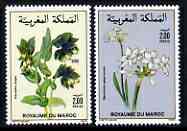 Morocco 1989 flowers set of 2 unmounted mint SG 770-71
