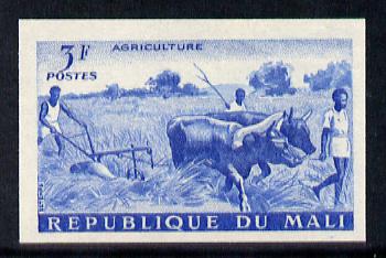 Mali 1961 def 3f (Tilling with Oxen) unmounted mint imperf colour trial proof (several different combinations available but price is for ONE) as SG 33