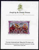 St Lucia 1984 Monarchs (Leaders of the World) the unissued $2.50 (Alfred the Great & Battle of Edington) se-tenant pair imperf mounted on Format International proof card