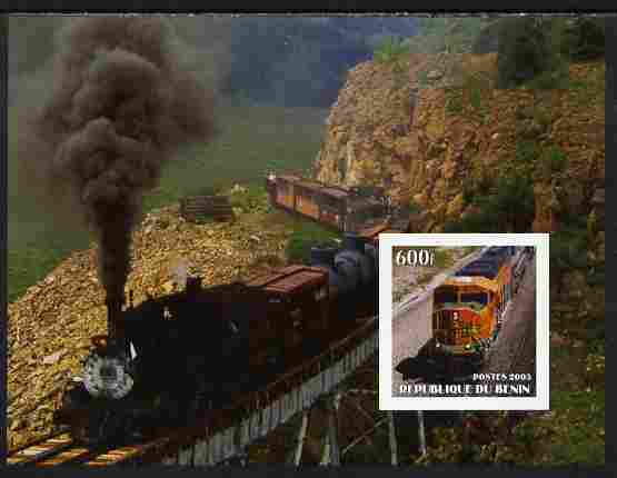 Benin 2003 Railways imperf m/sheet unmounted mint