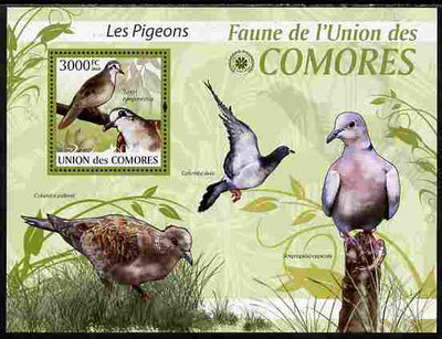 Comoro Islands 2009 Pigeons perf s/sheet unmounted mint Yv 203, Mi BL 522