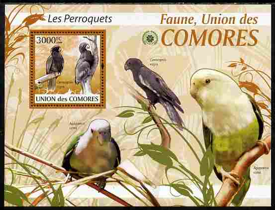 Comoro Islands 2009 Parrots perf s/sheet unmounted mint Yv 204, Mi BL 521