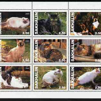 Sakhalin Isle 2000 Domestic Cats perf sheetlet containing 9 values unmounted mint