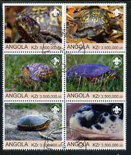 Angola 2000 Tortoises (with Scout Logo) set of 6 very fine cto used