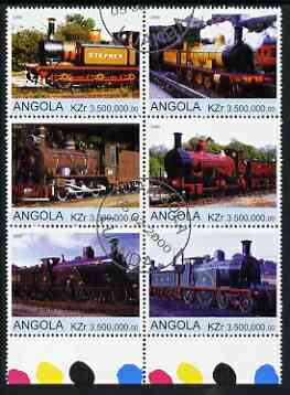 Angola 2000 Steam Locos #01 set of 6 very fine cto used