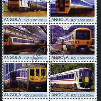 Angola 2000 Modern Trains #02 set of 6 very fine cto used