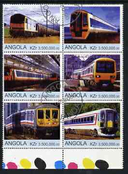 Angola 2000 Modern Trains #02 set of 6 very fine cto used