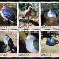 Angola 2000 Birds (Pigeons & Doves) set of 6 very fine cto used