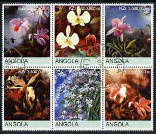 Angola 2000 Orchids #2 set of 6 very fine cto used