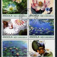 Angola 2000 Water Lilies set of 6 very fine cto used
