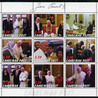Estonia (Saaremaa) 2000 Pope John Paul II #2 perf sheetlet containing 9 values unmounted mint