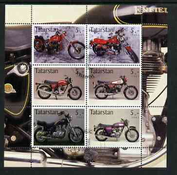 Tatarstan Republic 2003 Motorcycles perf sheetlet containing set of 6 values cto used