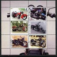 Chakasia 2003 Motorcycles perf sheetlet containing set of 6 values cto used