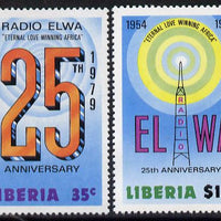 Liberia 1979 25th Anniversary of Radio ELWA perf set of 2 unmounted mint, SG 1369-70