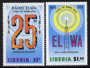 Liberia 1979 25th Anniversary of Radio ELWA perf set of 2 unmounted mint, SG 1369-70