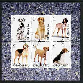 Chakasia 2003 Dogs perf sheetlet containing set of 6 values cto used