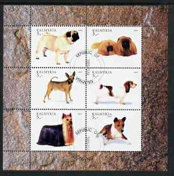 Kalmikia Republic 2003 Dogs perf sheetlet containing set of 6 values cto used