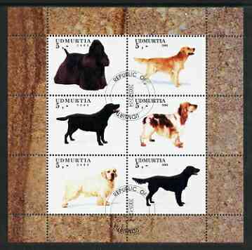 Udmurtia Republic 2003 Dogs perf sheetlet containing set of 6 values cto used
