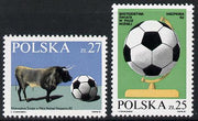 Poland 1982 World Cup Football set of 2 unmounted mint, SG 2815-16