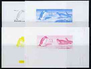 North Korea 1996 Polar Animals sheetlet #2 (containing Emperer Penguins & Leopard Seals) the set of 4 imperf progressive proofs comprising the 4 individual colours (magenta, yellow, blue & black) unmounted mint as SG N3599a