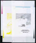North Korea 1998 Artificial Satelitte 1w50 m/sheet, the set of 5 imperf progressive proofs comprising the 4 individual colours (magenta, yellow, blue & black plus gold & silver composite) unmounted mint