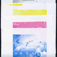 North Korea 1999 Mission Mars sheetlet containing 3 values - the set of 4 imperf progressive proofs comprising the 4 individual colours (magenta, yellow, blue & black) unmounted mint