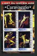 Ivory Coast 2003 Art of the Renaissance - Paintings by Caravaggio perf sheetlet containing 4 values unmounted mint