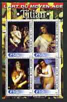 Ivory Coast 2003 Art of the Renaissance - Paintings by Titian perf sheetlet containing 4 values unmounted mint