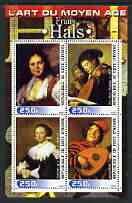 Ivory Coast 2003 Art of the Renaissance - Paintings by Fráns Hals perf sheetlet containing 4 values unmounted mint