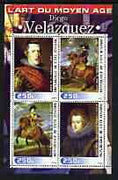 Ivory Coast 2003 Art of the Renaissance - Paintings by Diégo Velazquez perf sheetlet containing 4 values unmounted mint
