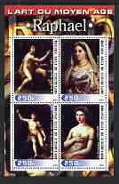 Ivory Coast 2003 Art of the Renaissance - Paintings by Raphael perf sheetlet containing 4 values unmounted mint