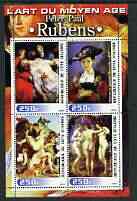 Ivory Coast 2003 Art of the Renaissance - Paintings by Peter Paul Rubens perf sheetlet containing 4 values unmounted mint
