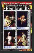 Ivory Coast 2003 Art of the Renaissance - Paintings by Rembrandt perf sheetlet containing 4 values unmounted mint
