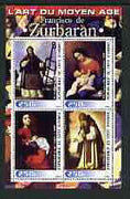 Ivory Coast 2003 Art of the Renaissance - Paintings by Francisco de Zurbaran perf sheetlet containing 4 values unmounted mint