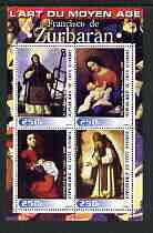 Ivory Coast 2003 Art of the Renaissance - Paintings by Francisco de Zurbaran perf sheetlet containing 4 values unmounted mint