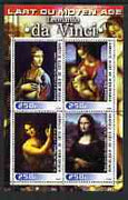 Ivory Coast 2003 Art of the Renaissance - Paintings by Leonardo da Vinci perf sheetlet containing 4 values unmounted mint