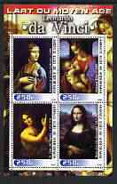 Ivory Coast 2003 Art of the Renaissance - Paintings by Leonardo da Vinci perf sheetlet containing 4 values unmounted mint